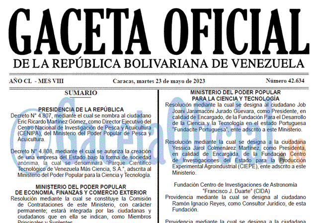 Venezuela Gaceta Oficial 42634 del 23 mayo 2023 Gaceta Oficial, Gaceta 42634, Gaceta 42634 HD, Gaceta #42634, Gaceta Oficial Venezuela #42634