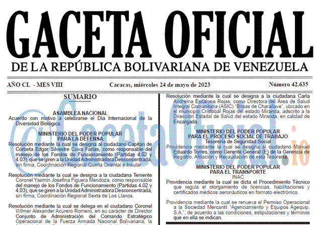 Gaceta Oficial, Gaceta 42635, Gaceta 42635 HD, Gaceta #42635, Gaceta Oficial Venezuela #42635