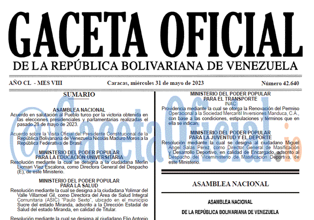 Gaceta Oficial, Gaceta 42640, Gaceta 42640 HD, Gaceta #42640, Gaceta Oficial Venezuela #42640