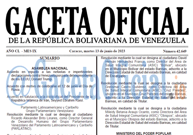 Venezuela Gaceta Oficial 42649 del 13 junio 2023 Gaceta Oficial, Gaceta 42649, Gaceta 42649 HD, Gaceta #42649, Gaceta Oficial Venezuela #42649