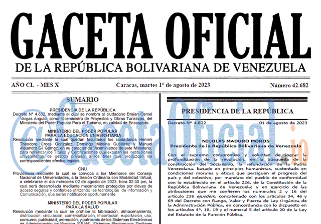 Gaceta Oficial, Gaceta 42682, Gaceta 42682 HD, Gaceta #42682, Gaceta Oficial Venezuela #42682