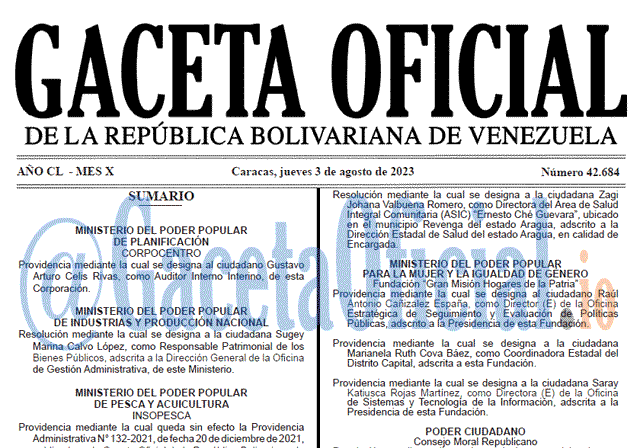 Venezuela Gaceta Oficial 42684 del 03 agosto 2023 Gaceta Oficial, Gaceta 42684, Gaceta 42684 HD, Gaceta #42684, Gaceta Oficial Venezuela #42684