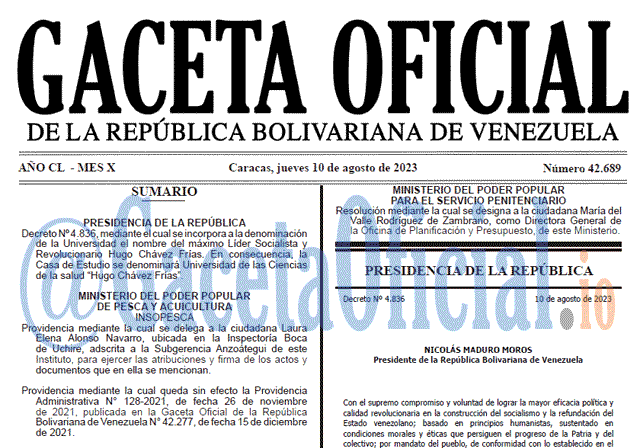 Gaceta Oficial, Gaceta 42689, Gaceta 42689 HD, Gaceta #42689, Gaceta Oficial Venezuela #42689