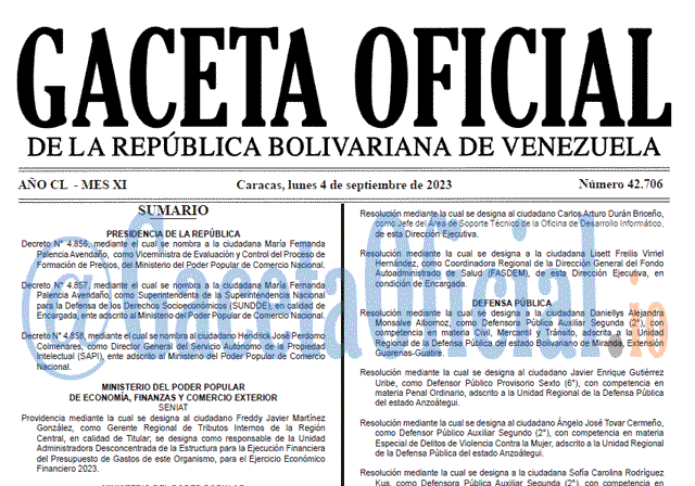 Gaceta Oficial, Gaceta 42706, Gaceta 42706 HD, Gaceta #42706, Gaceta Oficial Venezuela #42706