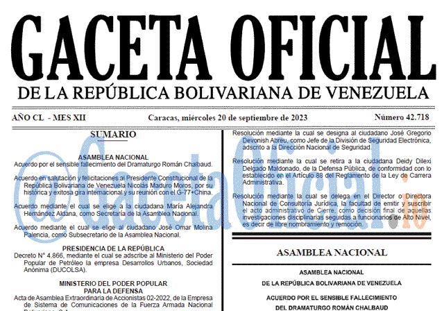 Venezuela Gaceta Oficial 42718 del 20 septiembre 2023 Gaceta Oficial, Gaceta 42718, Gaceta 42718 HD, Gaceta #42718, Gaceta Oficial Venezuela #42718