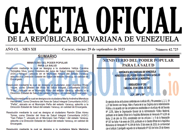Venezuela Gaceta Oficial 42725 del 29 septiembre 2023 Gaceta Oficial, Gaceta 42725, Gaceta 42725 HD, Gaceta #42725, Gaceta Oficial Venezuela #42725