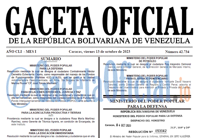 Gaceta Oficial, Gaceta 42734, Gaceta 42734 HD, Gaceta #42734, Gaceta Oficial Venezuela #42734