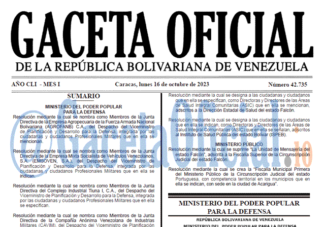 Gaceta Oficial, Gaceta 42735, Gaceta 42735 HD, Gaceta #42735, Gaceta Oficial Venezuela #42735