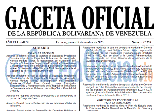 Gaceta Oficial, Gaceta 42738, Gaceta 42738 HD, Gaceta #42738, Gaceta Oficial Venezuela #42738
