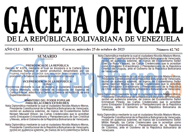 Gaceta Oficial, Gaceta 42742, Gaceta 42742 HD, Gaceta #42742, Gaceta Oficial Venezuela #42742