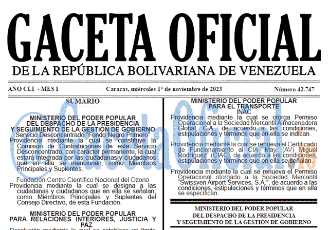 Gaceta Oficial, Gaceta 42747, Gaceta 42747 HD, Gaceta #42747, Gaceta Oficial Venezuela #42747