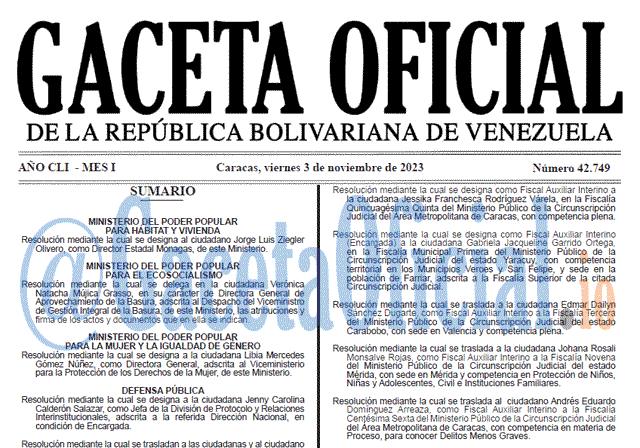 Gaceta Oficial, Gaceta 42749, Gaceta 42749 HD, Gaceta #42749, Gaceta Oficial Venezuela #42749