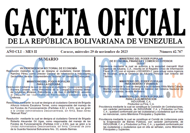 Venezuela Gaceta Oficial 42767 del 29 noviembre 2023 Gaceta Oficial, Gaceta 42767, Gaceta 42767 HD, Gaceta #42767, Gaceta Oficial Venezuela #42767