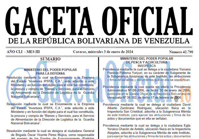 Gaceta Oficial, Gaceta 42790, Gaceta 42790 HD, Gaceta #42790, Gaceta Oficial Venezuela #42790