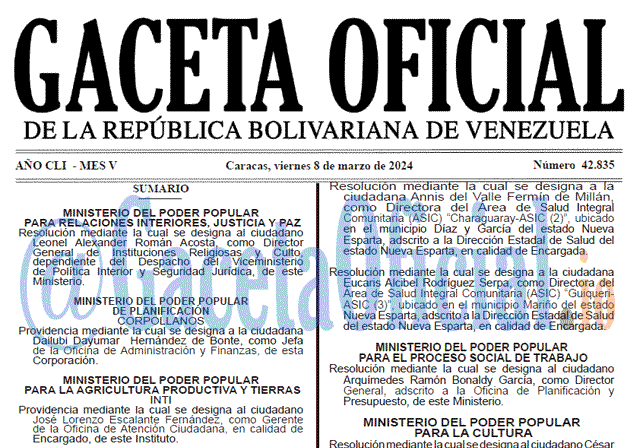 Gaceta Oficial, Gaceta 42835, Gaceta 42835 HD, Gaceta #42835, Gaceta Oficial Venezuela #42835