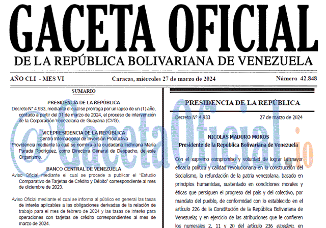 Gaceta Oficial, Gaceta 42848, Gaceta 42848 HD, Gaceta #42848, Gaceta Oficial Venezuela #42848