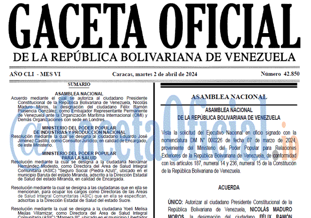 Gaceta Oficial, Gaceta 42850, Gaceta 42850 HD, Gaceta #42850, Gaceta Oficial Venezuela #42850