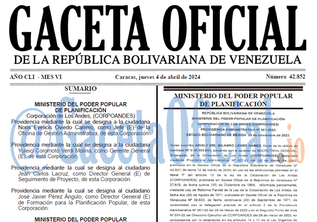 Gaceta Oficial, Gaceta 42852, Gaceta 42852 HD, Gaceta #42852, Gaceta Oficial Venezuela #42852