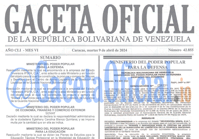 Gaceta Oficial, Gaceta 42855, Gaceta 42855 HD, Gaceta #42855, Gaceta Oficial Venezuela #42855