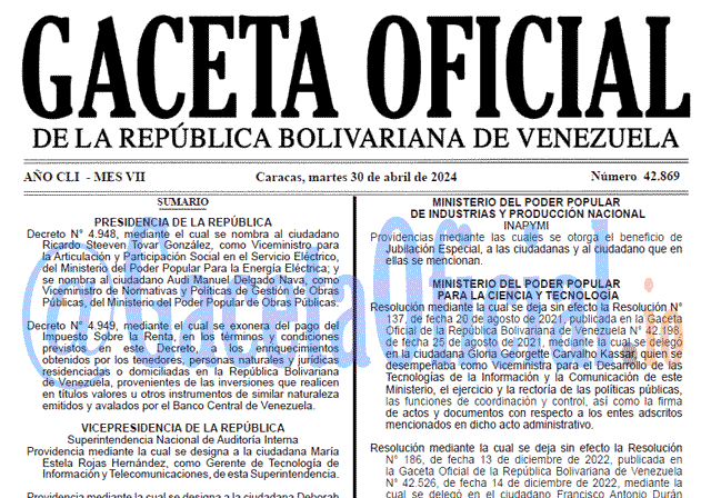 Gaceta Oficial, Gaceta 42869, Gaceta 42869 HD, Gaceta #42869, Gaceta Oficial Venezuela #42869