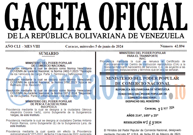 Venezuela Gaceta Oficial 42894 del 5 junio 2024 Gaceta Oficial, Gaceta 42894, Gaceta 42894 HD, Gaceta #42894, Gaceta Oficial Venezuela #42894