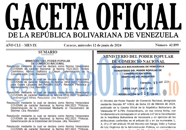 Gaceta Oficial, Gaceta 42899, Gaceta 42899 HD, Gaceta #42899, Gaceta Oficial Venezuela #42899