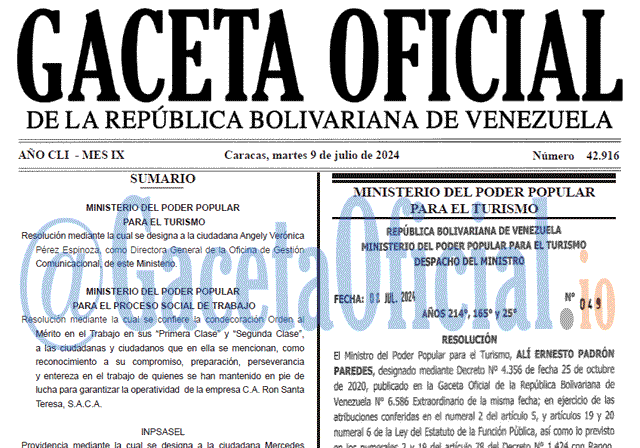 Gaceta Oficial, Gaceta 42916, Gaceta 42916 HD, Gaceta #42916, Gaceta Oficial Venezuela #42916