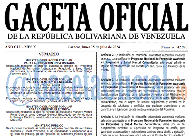 Gaceta Oficial, Gaceta 42920, Gaceta 42920 HD, Gaceta #42920, Gaceta Oficial Venezuela #42920