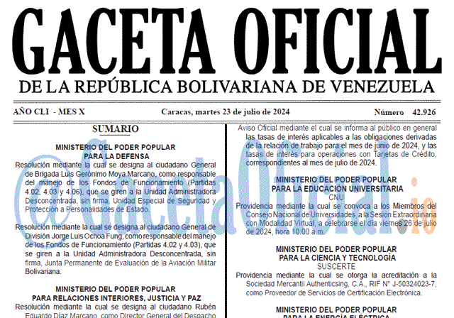 Gaceta Oficial, Gaceta 42926, Gaceta 42926 HD, Gaceta #42926, Gaceta Oficial Venezuela #42926