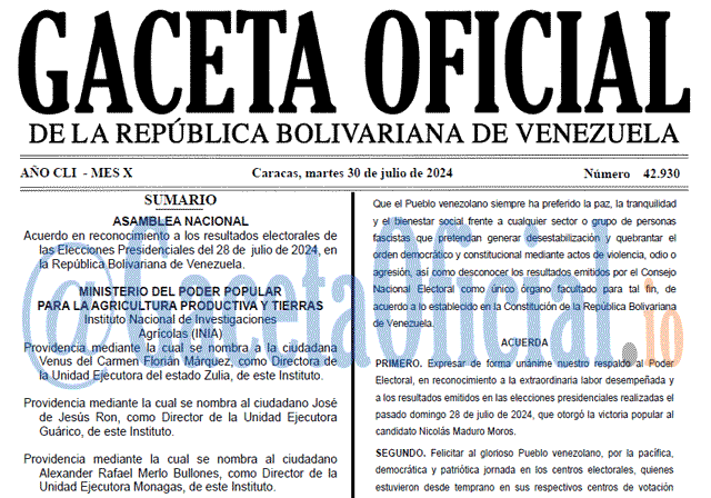 Gaceta Oficial, Gaceta 42930, Gaceta 42930 HD, Gaceta #42930, Gaceta Oficial Venezuela #42930