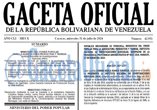 Gaceta Oficial, Gaceta 42931, Gaceta 42931 HD, Gaceta #42931, Gaceta Oficial Venezuela #42931