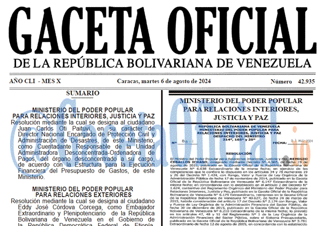 Gaceta Oficial, Gaceta 42935, Gaceta 42935 HD, Gaceta #42935, Gaceta Oficial Venezuela #42935