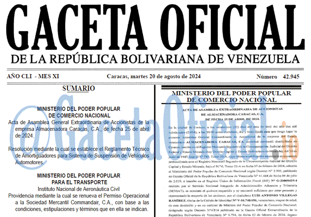 Gaceta Oficial, Gaceta 42945, Gaceta 42945 HD, Gaceta #42945, Gaceta Oficial Venezuela #42945