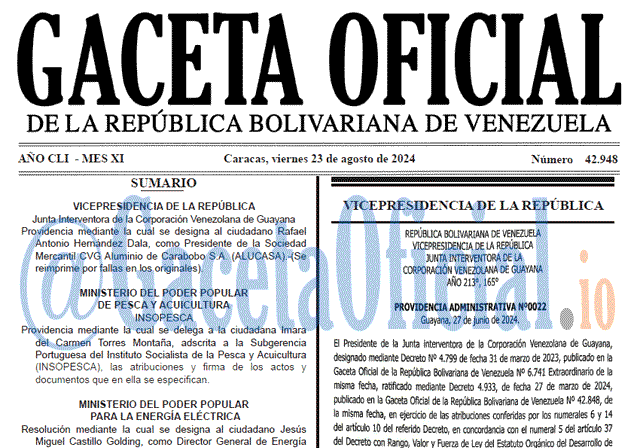 Gaceta Oficial, Gaceta 42948, Gaceta 42948 HD, Gaceta #42948, Gaceta Oficial Venezuela #42948