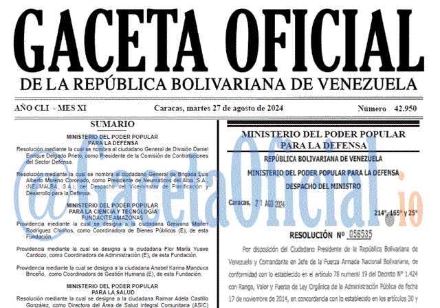 Gaceta Oficial, Gaceta 42950, Gaceta 42950 HD, Gaceta #42950, Gaceta Oficial Venezuela #42950