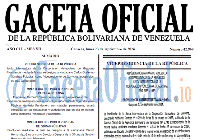 Venezuela Gaceta Oficial 42969 del 23 septiembre 2024 Gaceta Oficial, Gaceta 42969, Gaceta 42969 HD, Gaceta #42969, Gaceta Oficial Venezuela #42969