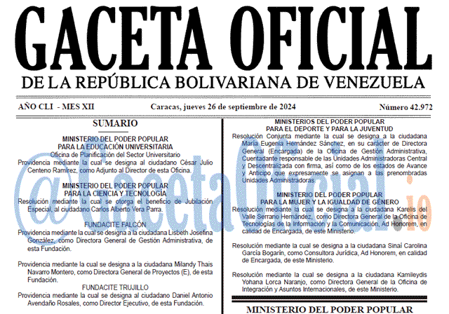 Gaceta Oficial, Gaceta 42972, Gaceta 42972 HD, Gaceta #42972, Gaceta Oficial Venezuela #42972