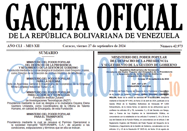 Gaceta Oficial, Gaceta 42973, Gaceta 42973 HD, Gaceta #42973, Gaceta Oficial Venezuela #42973
