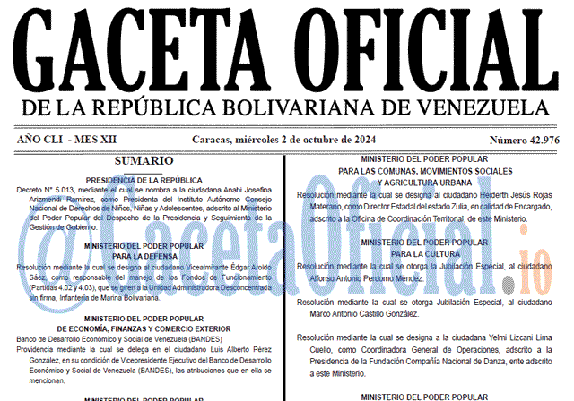 Gaceta Oficial, Gaceta 42976, Gaceta 42976 HD, Gaceta #42976, Gaceta Oficial Venezuela #42976