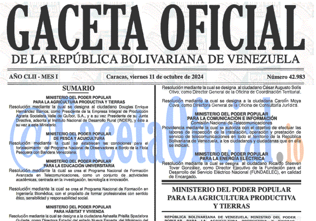 Gaceta Oficial, Gaceta 42983, Gaceta 42983 HD, Gaceta #42983, Gaceta Oficial Venezuela #42983