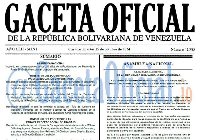 Gaceta Oficial, Gaceta 42985, Gaceta 42985 HD, Gaceta #42985, Gaceta Oficial Venezuela #42985