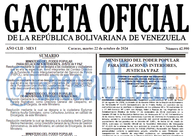 Gaceta Oficial, Gaceta 42990, Gaceta 42990 HD, Gaceta #42990, Gaceta Oficial Venezuela #42990