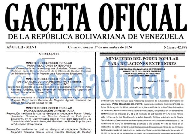 Gaceta Oficial, Gaceta 42998, Gaceta 42998 HD, Gaceta #42998, Gaceta Oficial Venezuela #42998