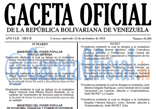 Gaceta Oficial, Gaceta 43006, Gaceta 43006 HD, Gaceta #43006, Gaceta Oficial Venezuela #43006
