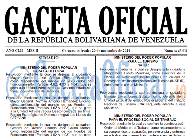 Gaceta Oficial, Gaceta 43011, Gaceta 43011 HD, Gaceta #43011, Gaceta Oficial Venezuela #43011