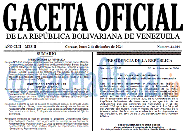 Gaceta Oficial, Gaceta 43019, Gaceta 43019 HD, Gaceta #43019, Gaceta Oficial Venezuela #43019
