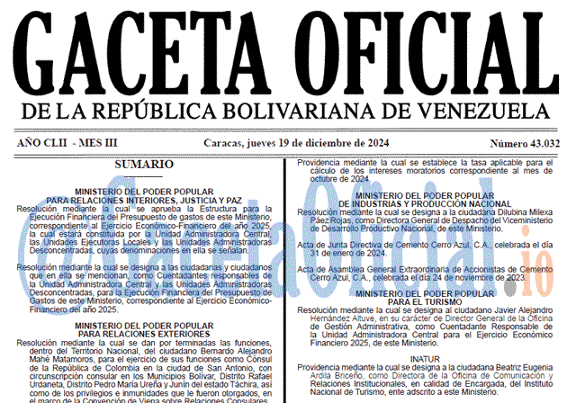 Gaceta Oficial, Gaceta 43032, Gaceta 43032 HD, Gaceta #43032, Gaceta Oficial Venezuela #43032