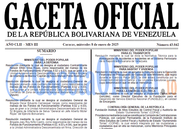 Venezuela Gaceta Oficial 43042 del 8 enero 2025 Gaceta Oficial, Gaceta 43042, Gaceta 43042 HD, Gaceta #43042, Gaceta Oficial Venezuela #43042