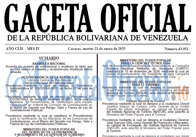 Gaceta Oficial, Gaceta 43051, Gaceta 43051 HD, Gaceta #43051, Gaceta Oficial Venezuela #43051