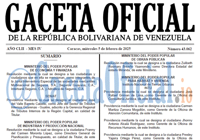 Gaceta Oficial, Gaceta 43062, Gaceta 43062 HD, Gaceta #43062, Gaceta Oficial Venezuela #43062